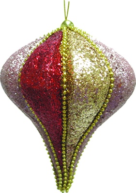 [SL005] Glittered Beaded Panel Onion, 13cm