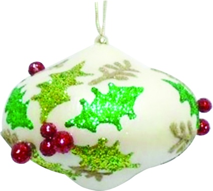 [SL147] Glittered Holly Berry Onion, 13cm