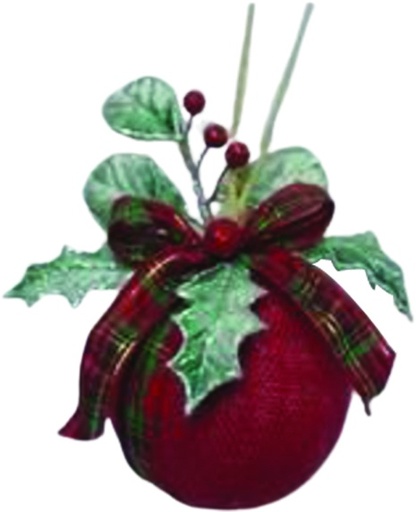 [SL206] Adorned Burlap Ornament, 18cm