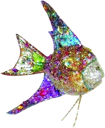 [F15036MC-P] Ornate Fish, 23cm