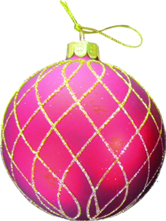 [HH161] Glitter Lattice Glass Bauble, 12cm