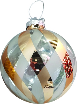 [YS010] Glass Ball Twisted Harlequin, 10cm