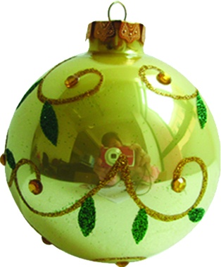 [JN006] Scroll Leaf Glass Ball, 10cm