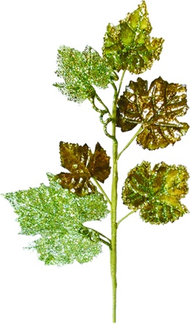 [SL116] Glitter Grape Leaf Spray, 61cm