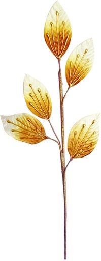 [SL129] Foil Velvet Leaf Spray, 71cm
