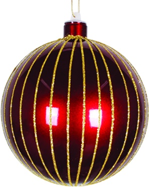 [AC576] Glittered Vertical Pinstriped Ball, 12cm