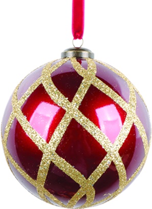 [AC789] Glitter Lattice Bauble, 12cm