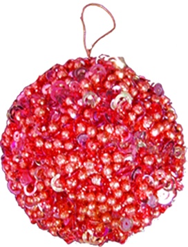 [EY013-R] Sequin Beaded Ball, 8cm