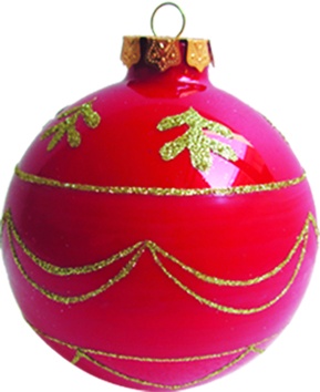 [JN025] Glittered Patterned Glass Ball, 10cm