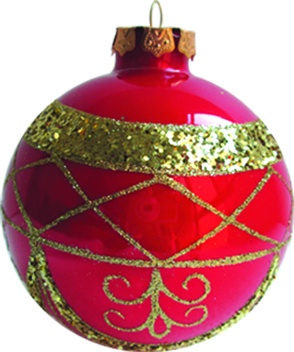 [JN035] Glittered Patterned Glass Ball, 10cm