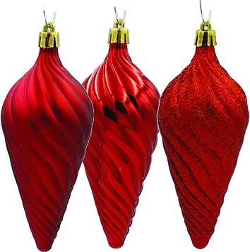 [FG148-R] Twisted Teardrop Ornament, 13cm