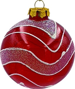 [FG163] Striped Glass Bauble, 8cm