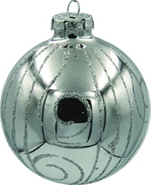 [FG164-S] Scroll Banded Glass Ball, 8cm