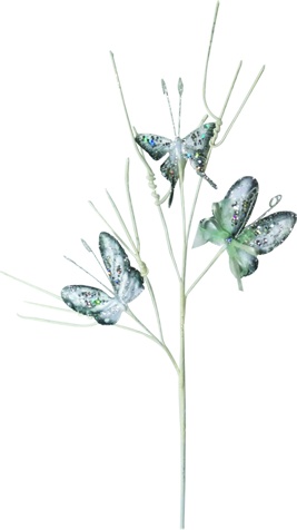 [SL107] Frosted Butterfly Spray, 58cm