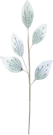 [SL131] Silver Vein Leaf Spray, 71cm