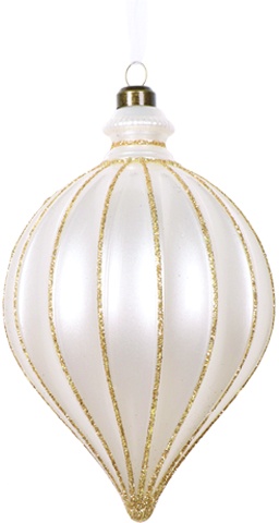 [AC718] Glittered Teardrop Bauble, 15cm