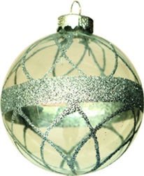 [RN074] Glitter Pattern Glass Bauble, 8cm