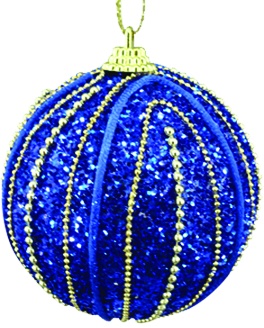 [RT220] Sequin Beaded Ribbed Ball, 10cm