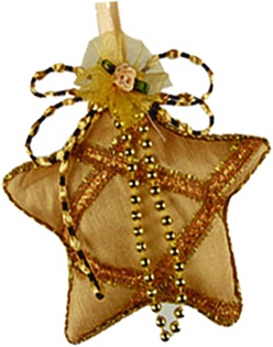 [TH1303-CO] Padded Star Ornament, 10cm