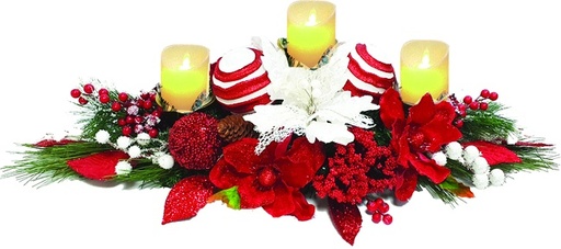 [REF156] Candle Centrepiece Poinsettia Bauble, 35cm