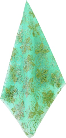 [KC60624G] Poinsettia-printed Organza Fabric Roll, 9.1m
