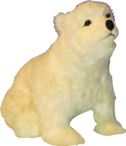 [670] Animatronic Sitting Baby Polar Bear, 50cm