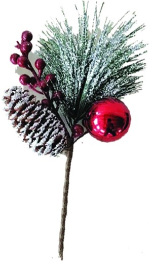 [SA031] Frosted Pine Berry Pick, 28cm