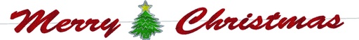 [20820] Merry Christmas Banner, 1.8m