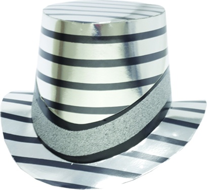 [Y821] Diagonal Band Striped Foil Hat