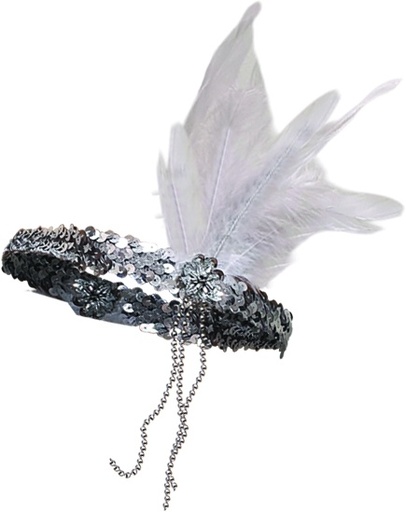[H817] Headband Feather Chain Spray