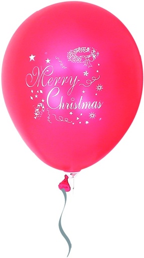 [BA002] Biodegredable Helium-Quality Merry Christmas Balloons, 12"