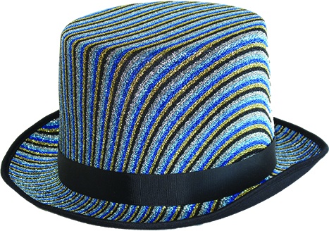 [MA9287] Glittered Diagonal Striped Tall Hat