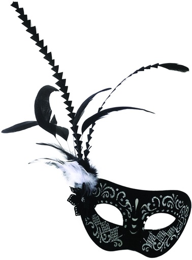 [CF002-BK] Feather Mask Zigzag Plume