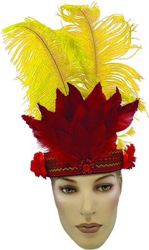 [LG011] Feather Headdress Rosette Fan