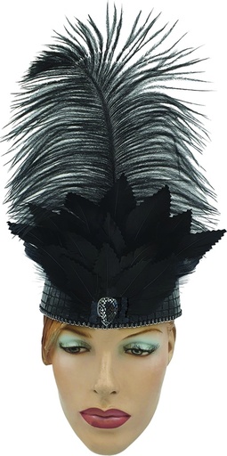 [LG013] Feather Headdress Black Plume