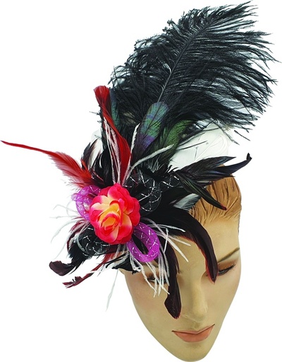 [LG016] Feather Headdress Floral Plume