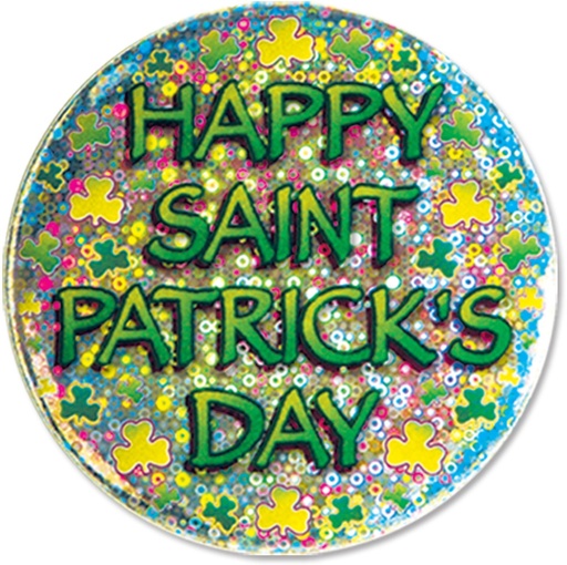 [30150] Happy St Patrick's Day Button, 9cm
