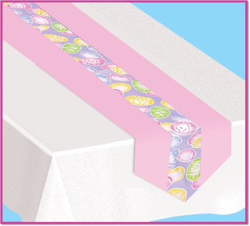 [40185] Easter Eggs Fabric Table Runner, 1.8m