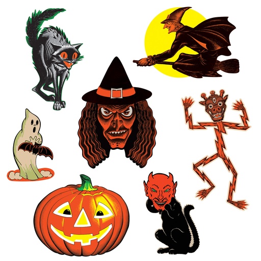 [00429] Vintage Halloween Cutouts, 40cm
