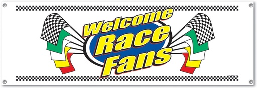 [50129] Welcome Race Car Fans Sign Banner, 1.6m
