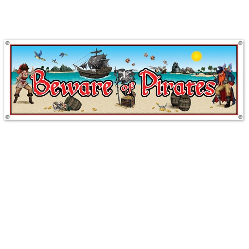 [50477] Pirate Beach Scene Banner, 1.5m