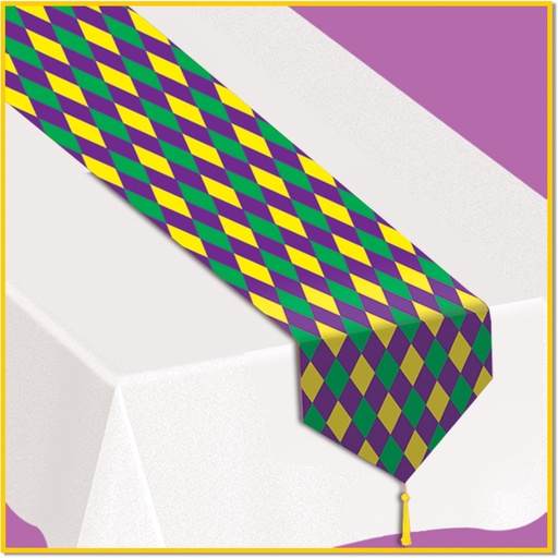 [50558] Printed Mardi Gras Table Runner, 1.8m
