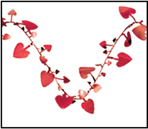 [50652-R] Flex Heart Garland, 7.6m