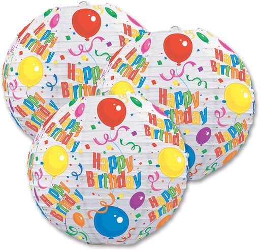 [54578] Happy Birthday Paper Lanterns, 24cm