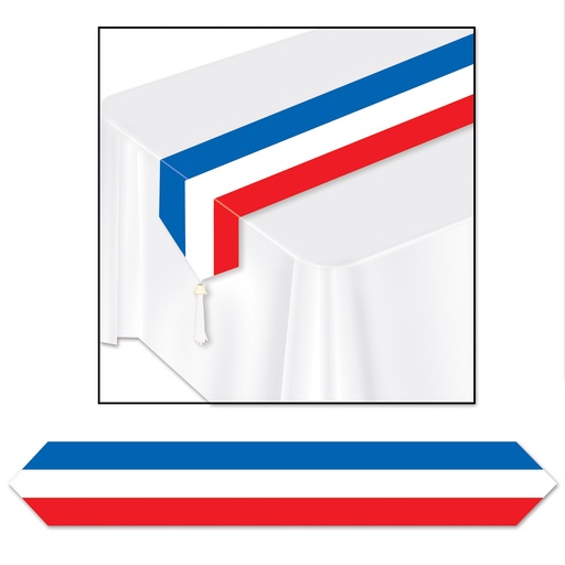 [54686-RWB] Printed Table Runner, 1.8m