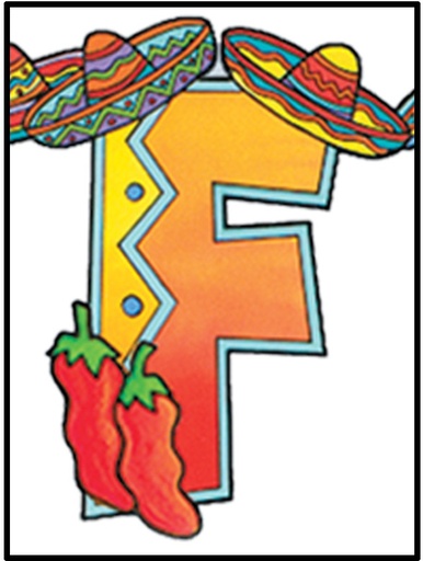 [55681] Fiesta Letter F, 89cm