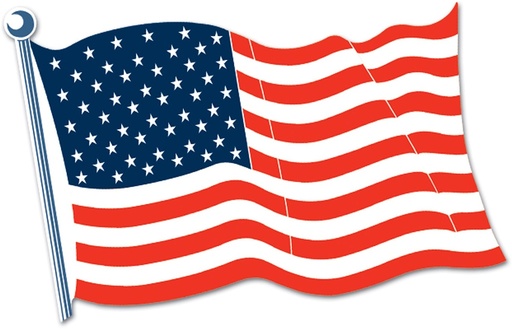 [55845-18] American Flag Cutout, 45cm
