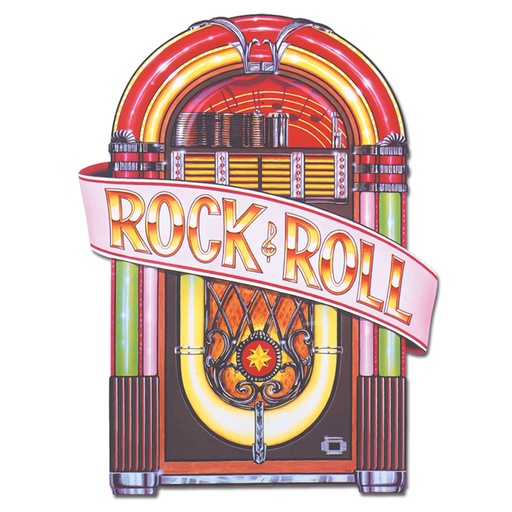 [55953] Jukebox Rock & Roll Banner Cutout, 90cm