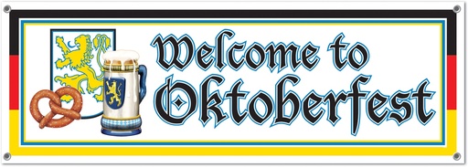 [57643] Welcome To Oktoberfest Sign Banner, 1.5m