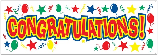 [57651] Congratulations Sign Banner, 1.5m
